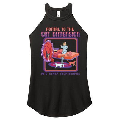 Portal To The Cat Dimension Funny Cat Kitten Lover Women's Perfect Tri Rocker Tank