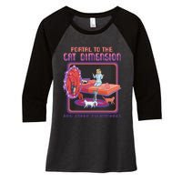 Portal To The Cat Dimension Funny Cat Kitten Lover Women's Tri-Blend 3/4-Sleeve Raglan Shirt