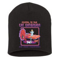 Portal To The Cat Dimension Funny Cat Kitten Lover Short Acrylic Beanie