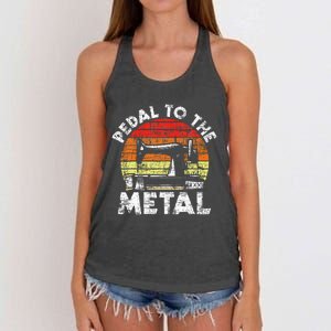 Pedal To The Metal Sewing Machine Quilter Quilting Women's Knotted Racerback Tank