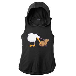 Pelican Tries To Eat Capybara Funny Cute Kawaii Meme Ladies PosiCharge Tri-Blend Wicking Draft Hoodie Tank