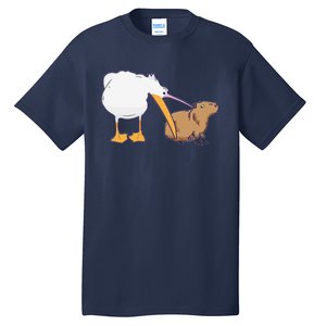 Pelican Tries To Eat Capybara Funny Cute Kawaii Meme Tall T-Shirt