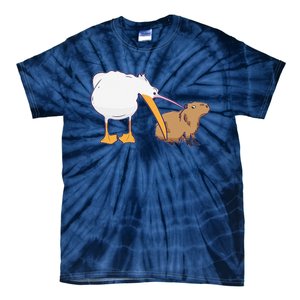 Pelican Tries To Eat Capybara Funny Cute Kawaii Meme Tie-Dye T-Shirt