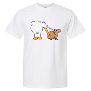 Pelican Tries To Eat Capybara Funny Cute Kawaii Meme Garment-Dyed Heavyweight T-Shirt