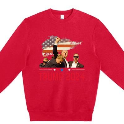 President Trump Trending Political Trump 2024 Premium Crewneck Sweatshirt