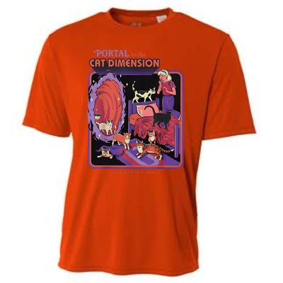 Portal To The Cat Dimension Halloween Party Horror Night Cooling Performance Crew T-Shirt