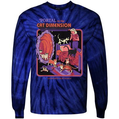 Portal To The Cat Dimension Halloween Party Horror Night Tie-Dye Long Sleeve Shirt