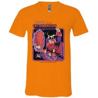 Portal To The Cat Dimension Halloween Party Horror Night V-Neck T-Shirt