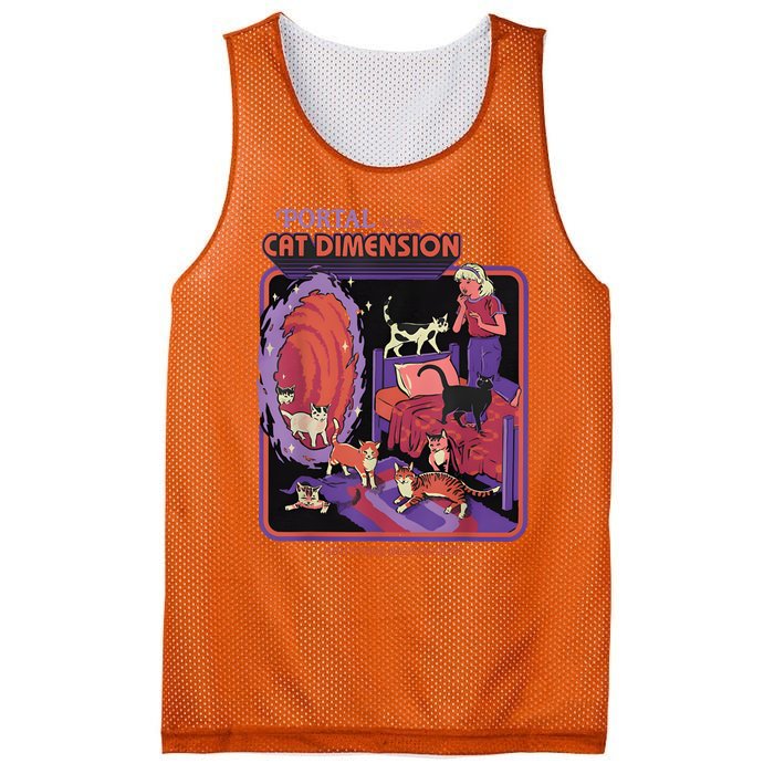 Portal To The Cat Dimension Halloween Party Horror Night Mesh Reversible Basketball Jersey Tank