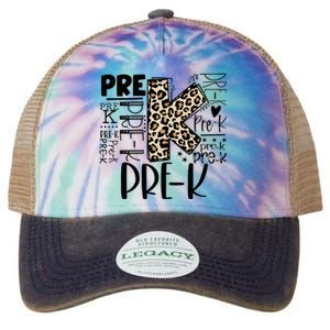 PreK Typography Team Pre K Teacher Back To School Legacy Tie Dye Trucker Hat