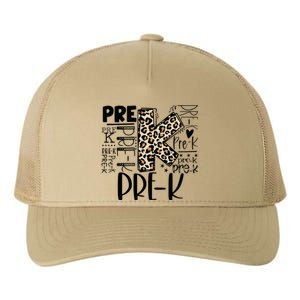 PreK Typography Team Pre K Teacher Back To School Yupoong Adult 5-Panel Trucker Hat