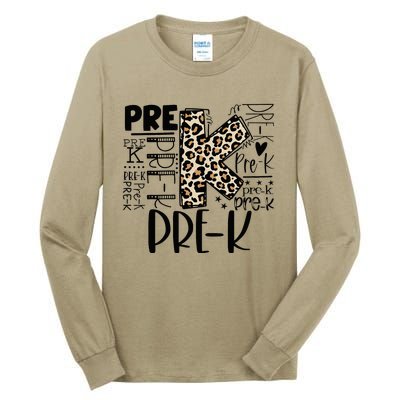 PreK Typography Team Pre K Teacher Back To School Tall Long Sleeve T-Shirt