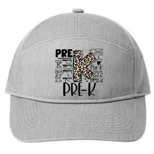 PreK Typography Team Pre K Teacher Back To School 7-Panel Snapback Hat