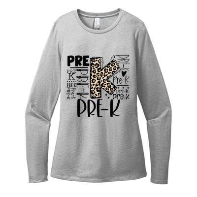 PreK Typography Team Pre K Teacher Back To School Womens CVC Long Sleeve Shirt