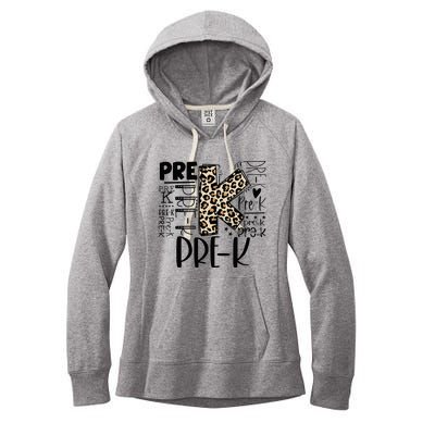 PreK Typography Team Pre K Teacher Back To School Women's Fleece Hoodie