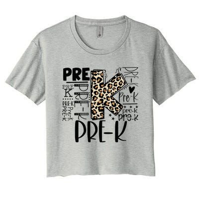 PreK Typography Team Pre K Teacher Back To School Women's Crop Top Tee