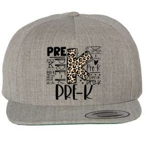 PreK Typography Team Pre K Teacher Back To School Wool Snapback Cap