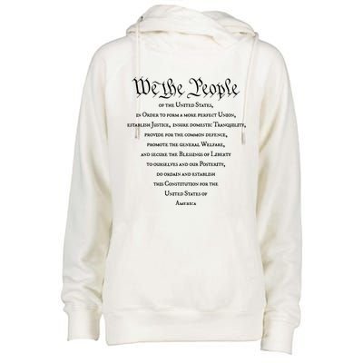 Preamble To The US Constitution 4th Of July We The People Womens Funnel Neck Pullover Hood