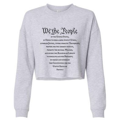 Preamble To The US Constitution 4th Of July We The People Cropped Pullover Crew