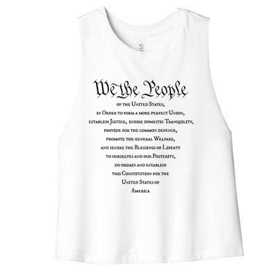 Preamble To The US Constitution 4th Of July We The People Women's Racerback Cropped Tank