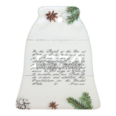 Preamble To The US Constitution 1776 We The People Ceramic Bell Ornament