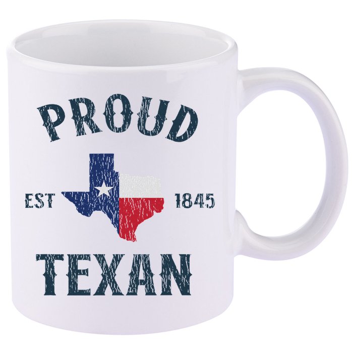 Proud Texan Texas Pride 11oz C Handle Ceramic Mug