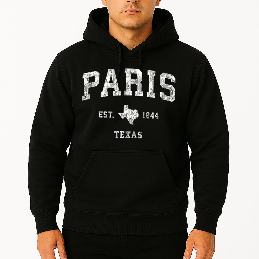 Paris Texas Tx Vintage Sports Hoodie