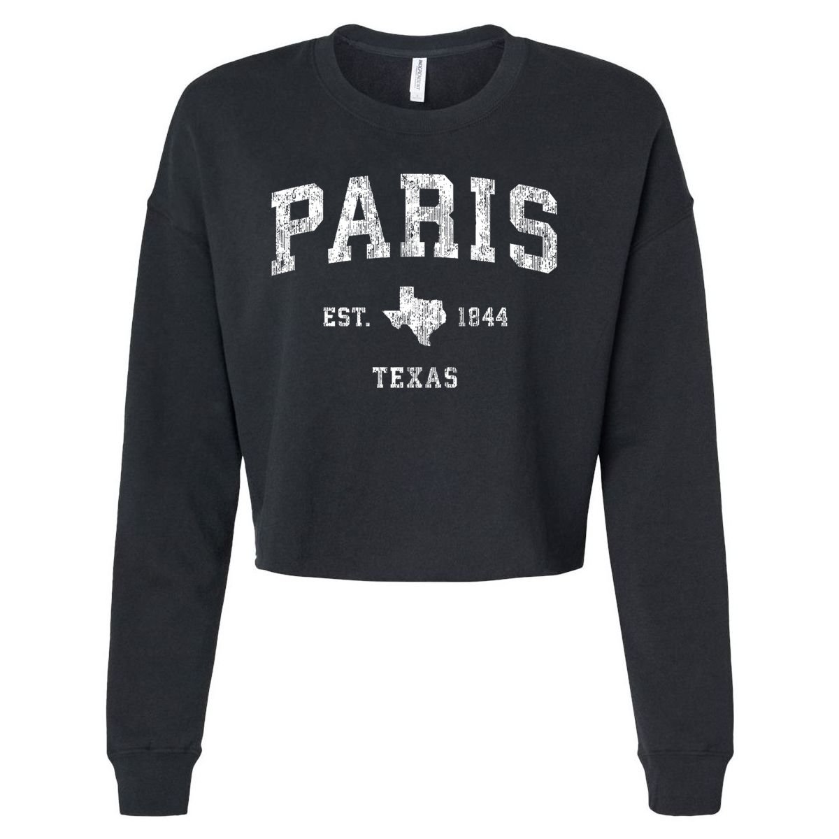 Paris Texas Tx Vintage Sports Cropped Pullover Crew