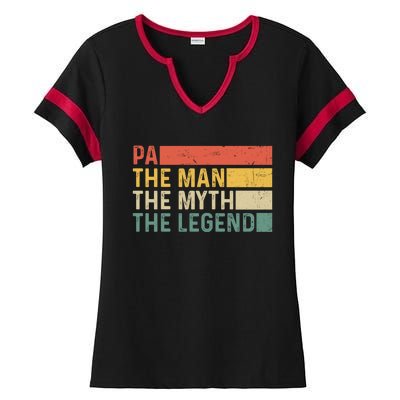 Pa The The Myth The Legend Vintage Gift For Pa Gift Ladies Halftime Notch Neck Tee