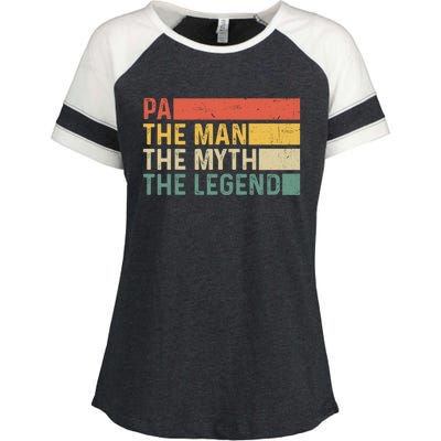 Pa The The Myth The Legend Vintage Gift For Pa Gift Enza Ladies Jersey Colorblock Tee