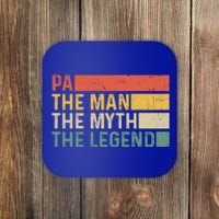 Pa The The Myth The Legend Vintage Gift For Pa Gift Coaster