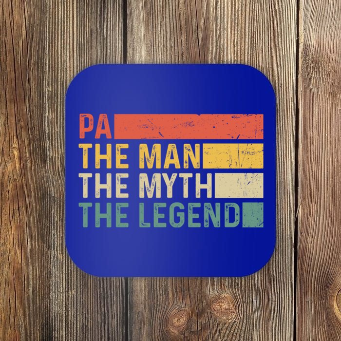 Pa The The Myth The Legend Vintage Gift For Pa Gift Coaster