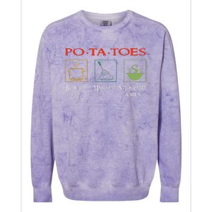 Po Ta Toes Taters Boil Em Em Stick Em In A Stew Colorblast Crewneck Sweatshirt