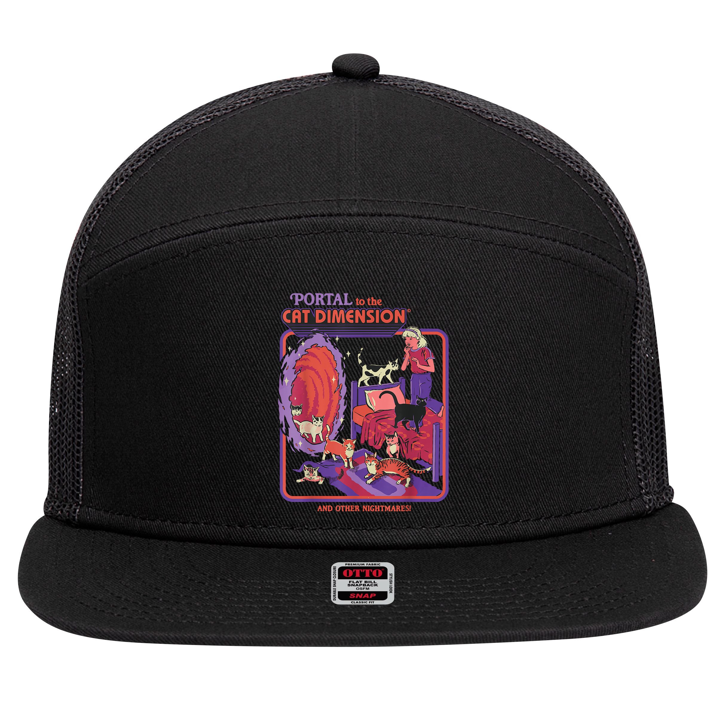Portal To The Cat Dimension Halloween 7 Panel Mesh Trucker Snapback Hat