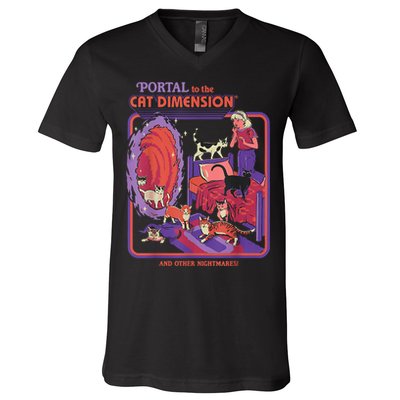 Portal To The Cat Dimension Halloween V-Neck T-Shirt
