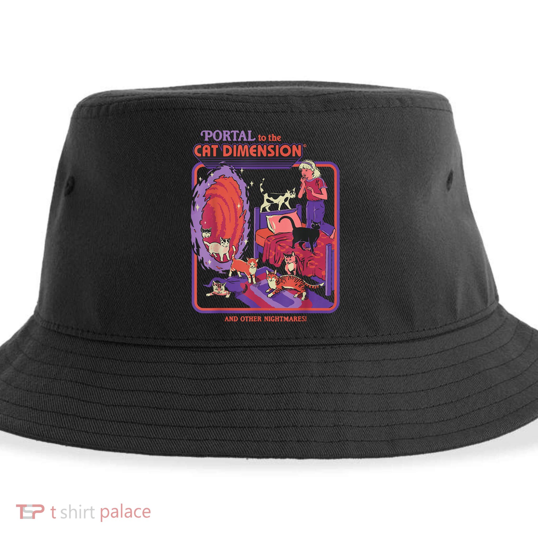 Portal To The Cat Dimension Halloween Sustainable Bucket Hat