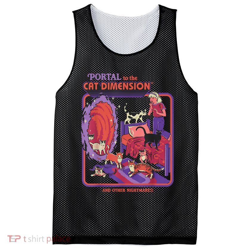 Portal To The Cat Dimension Halloween Mesh Reversible Basketball Jersey Tank