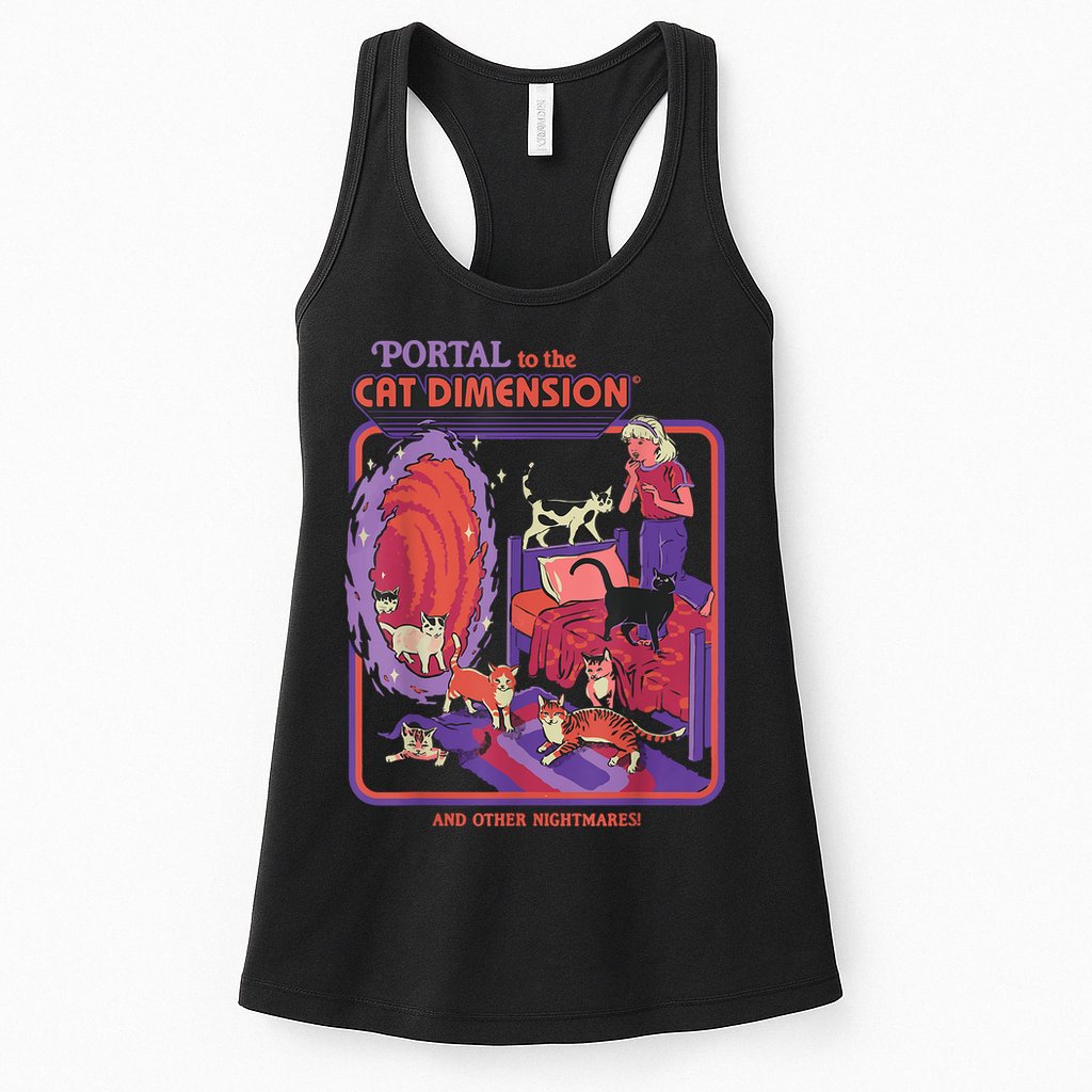 Portal To The Cat Dimension Halloween Womens Tank Top