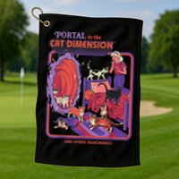 Portal To The Cat Dimension Halloween Golf Towel