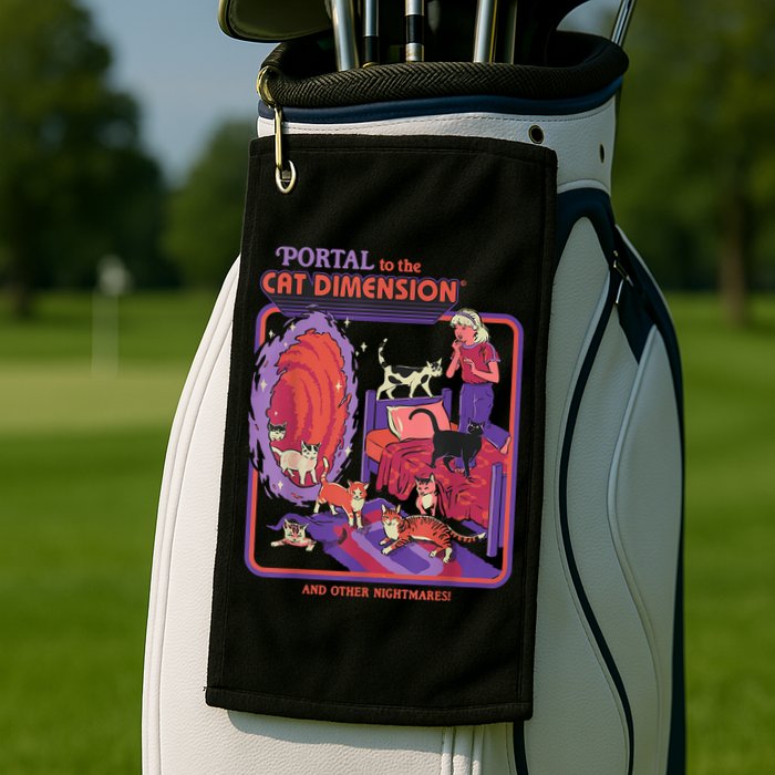 Portal To The Cat Dimension Halloween Golf Towel
