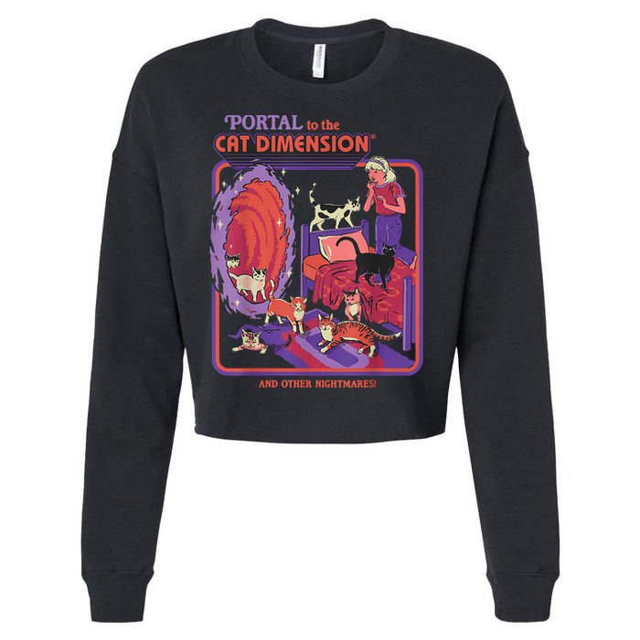 Portal To The Cat Dimension Halloween Cropped Pullover Crew