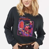 Portal To The Cat Dimension Halloween Cropped Pullover Crew