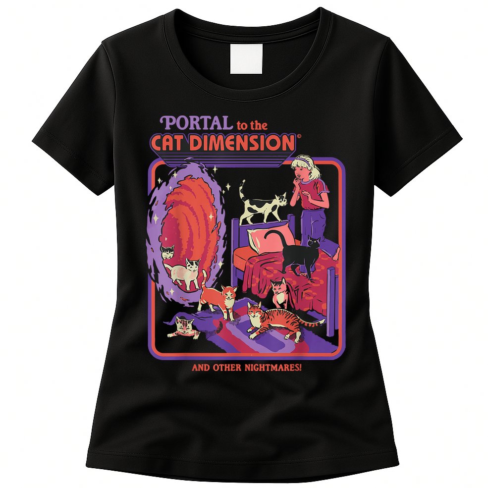 Portal To The Cat Dimension Halloween Womens T-Shirt