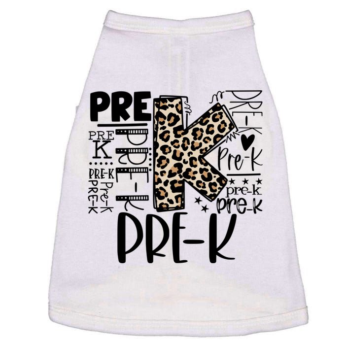 Prek Typography Team Pre K Teacher Back To School Doggie Tank