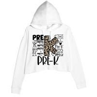 Prek Typography Team Pre K Teacher Back To School Crop Fleece Hoodie