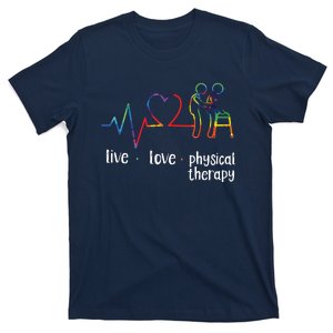 Physical Therapist Therapy Assistant Tie Dye Heartbeat Heart T-Shirt