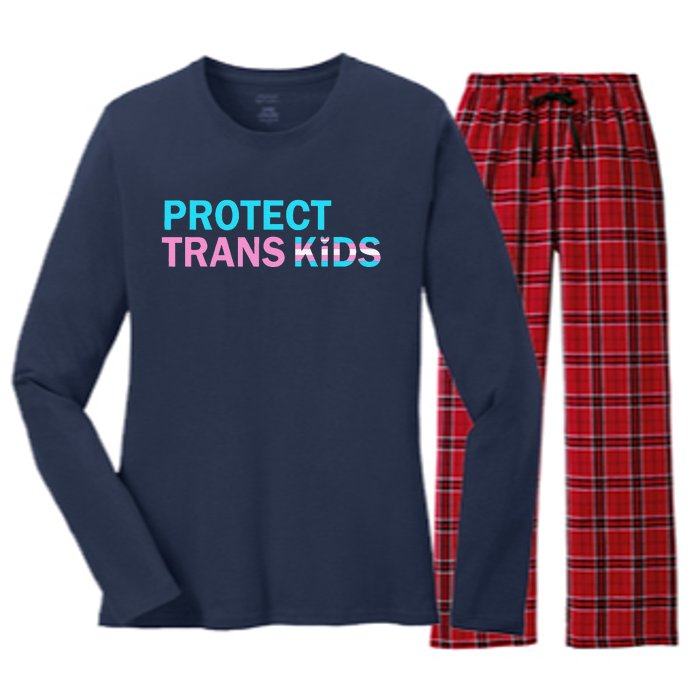 Protect Transg Transg Pride Lgbtq+ Gift Women's Long Sleeve Flannel Pajama Set 