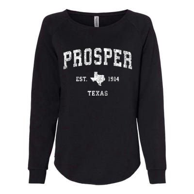 Prosper Texas Tx Vintage Athletic Sports Womens California Wash Sweatshirt