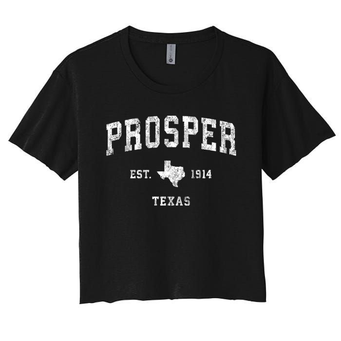 Prosper Texas Tx Vintage Athletic Sports Women's Crop Top Tee