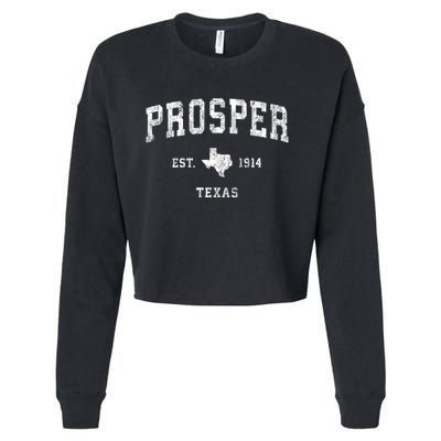 Prosper Texas Tx Vintage Athletic Sports Cropped Pullover Crew